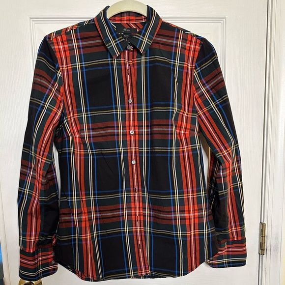 J. CREW Slim Fit Button Front Striped
Shirt Size 4 in Plaid - Picture 1 of 5